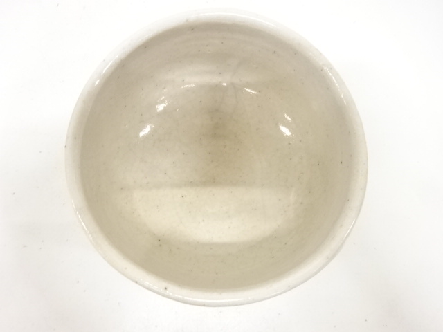  常楽造　白釉　茶碗